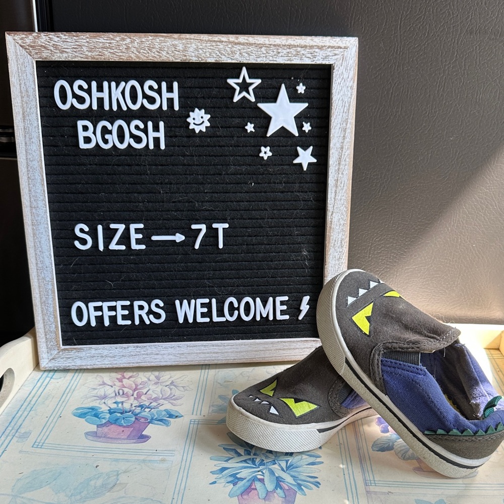 OshKosh B'gosh Kids Gray and Yellow Slip-On Sneakers